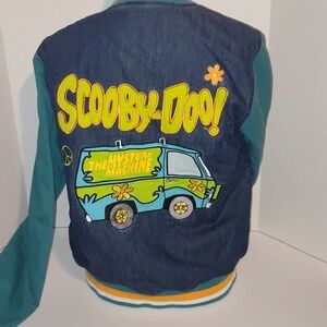 Scooby-Doo Varsity Style Denim Jacket With Mystery Machine Size Xsmall Button-up